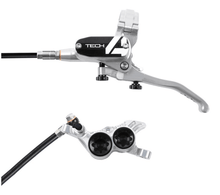 Load image into Gallery viewer, Hope Tech 4 V4 MTB Brakes: 180F/180R - Silver/non-Braided - monkamoo.com
