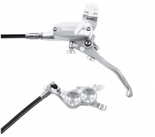 Load image into Gallery viewer, Hope Tech 4 E4 MTB Brakes: 203F/203R - Silver/non-Braided - monkamoo.com
